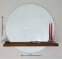 Hanah Home Conjunto de Espejo y Estante SUNSET Nogal